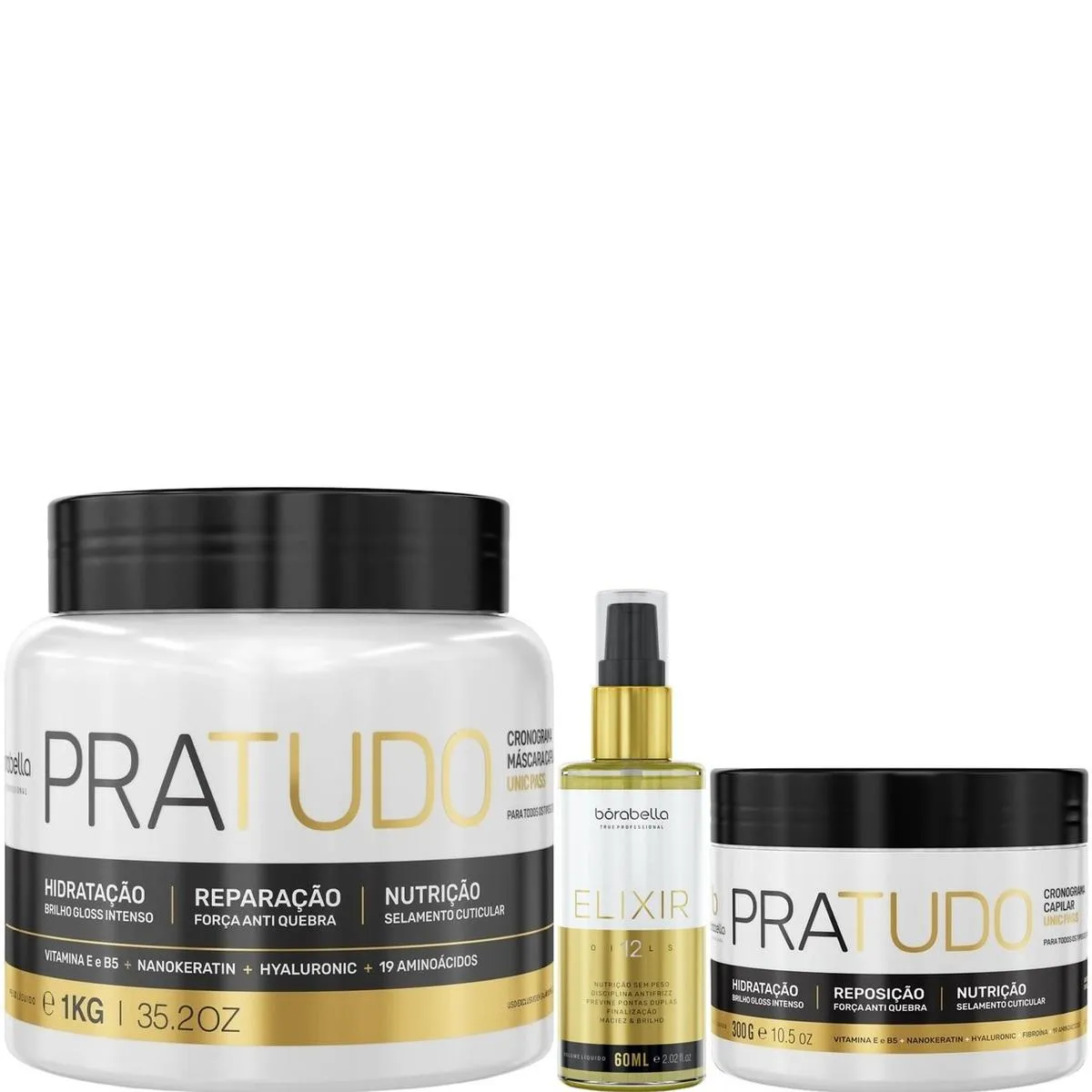 BORABELLA MáSCARA PRATUDO 1KG + ELIXIR 60ML + PRATUDO 300G