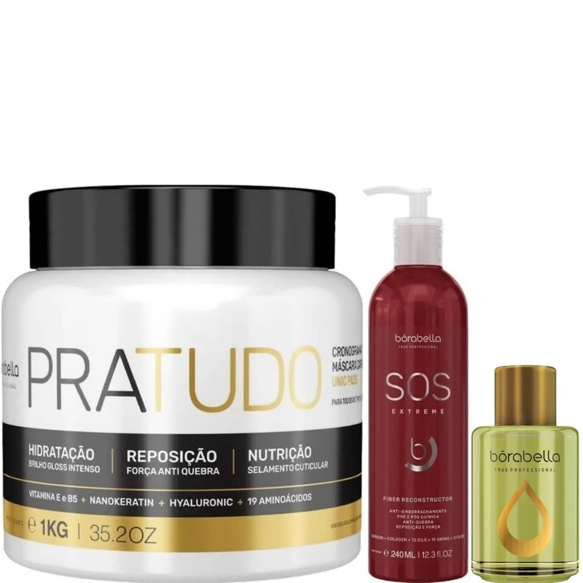 BORABELLA PRATUDO 1KG + SOS ANTIEMBORRACHAMENTO + ARGAN 7ML