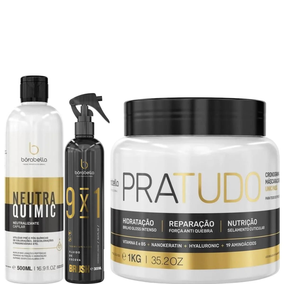 BORABELLA NEUTRAQUIMIC 500ML + FLUIDO BRUSH + PRATUDO 1KG