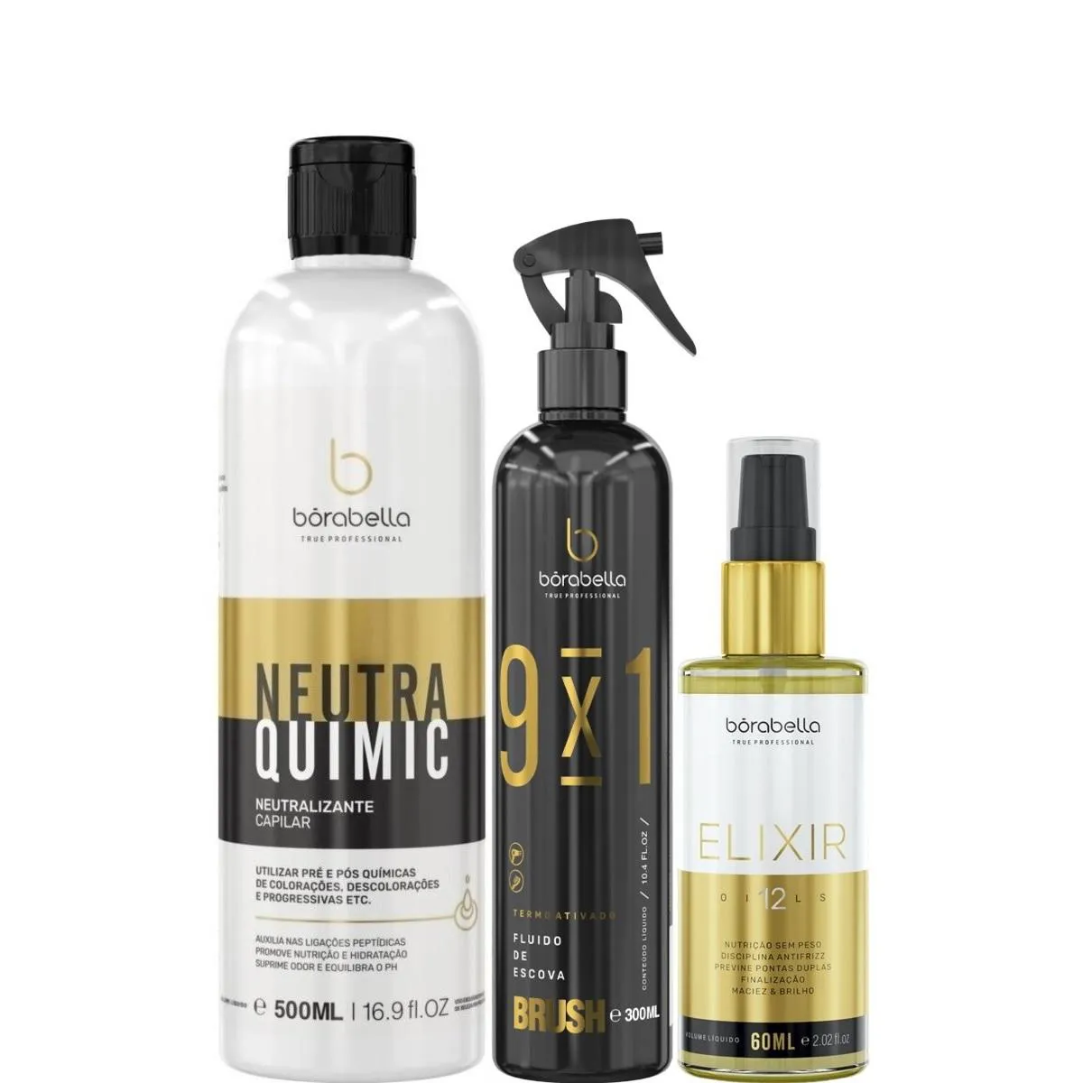 BORABELLA NEUTRAQUIMIC 500ML + FLUIDO 300ML + ELIXIR 60ML