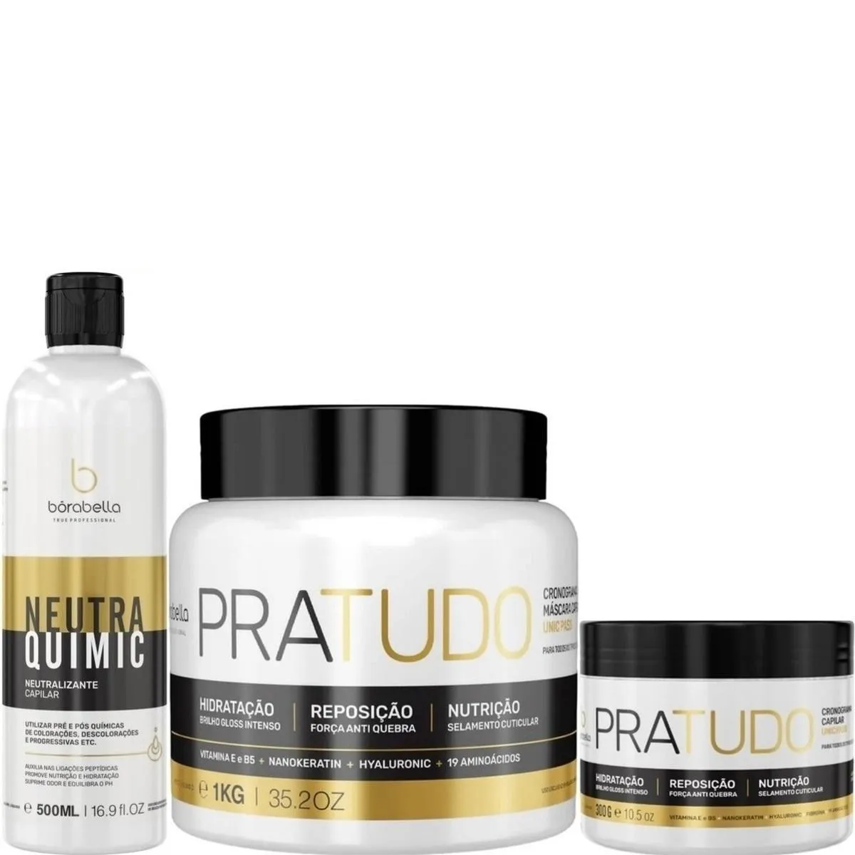 BORABELLA NEUTRAQUIMIC 500ML + PRATUDO 1KG + PRATUDO 300G