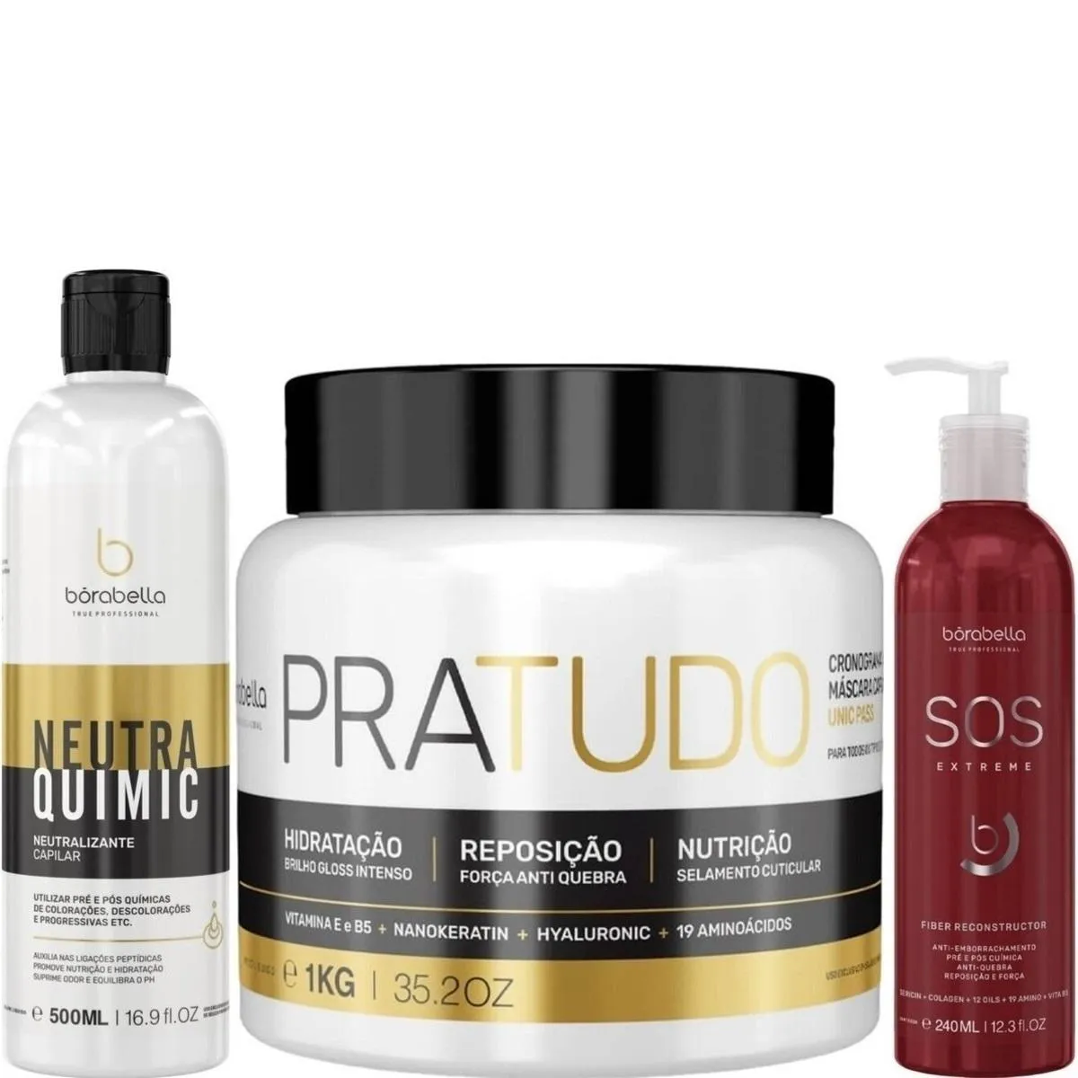 BORABELLA NEUTRAQUIMIC 500ML + PRATUDO 1KG + SOS 240ML