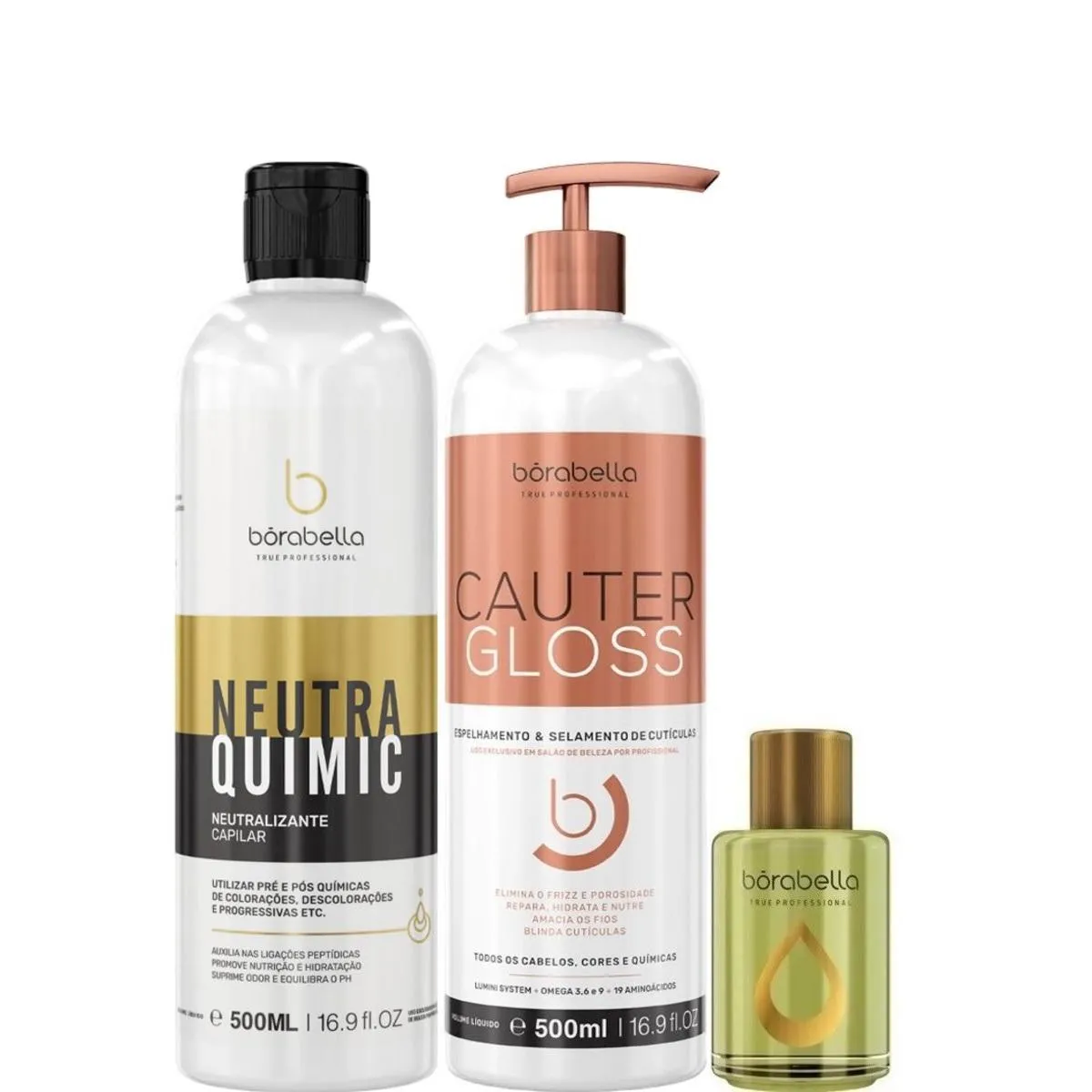 BORABELLA NEUTRAQUIMIC + CAUTER GLOSS 2X500ML + ARGAN 7ML
