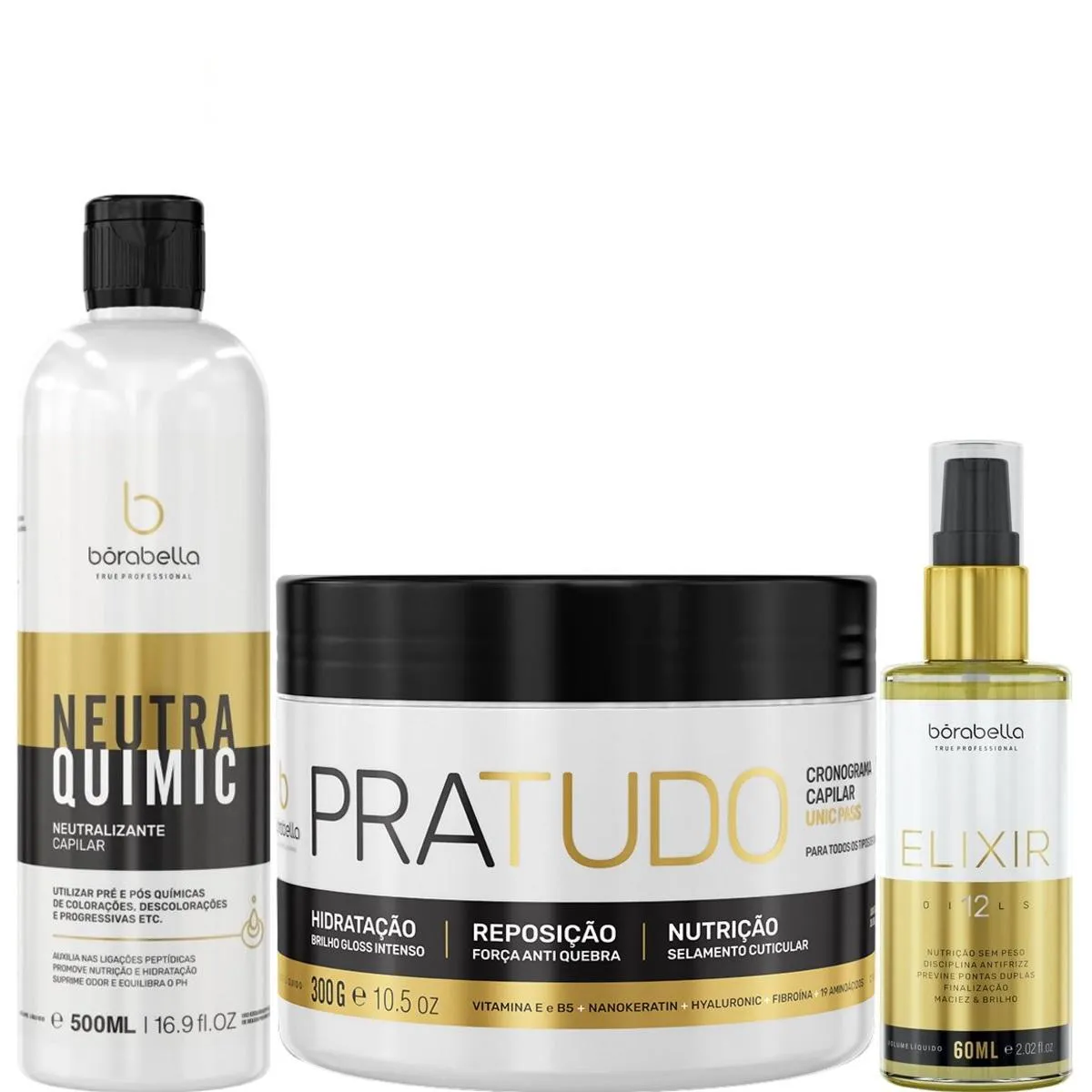 BORABELLA NEUTRAQUIMIC 500ML + PRATUDO 300G + ELIXIR  60ML