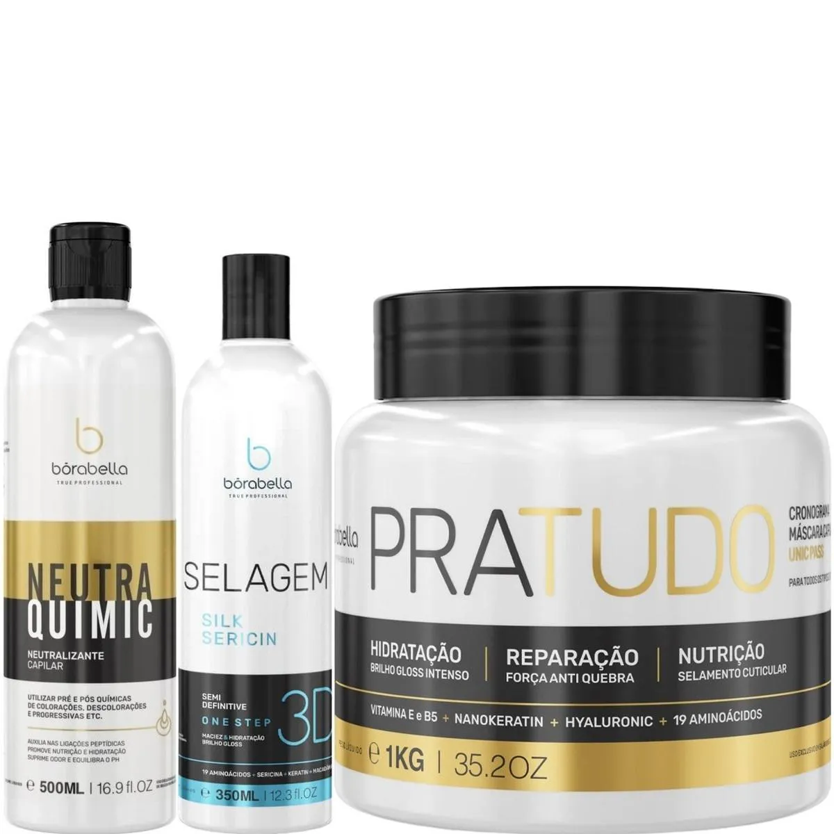 BORABELLA NEUTRAQUIMIC 500ML + SELAGEM 350ML + PRATUDO 1KG