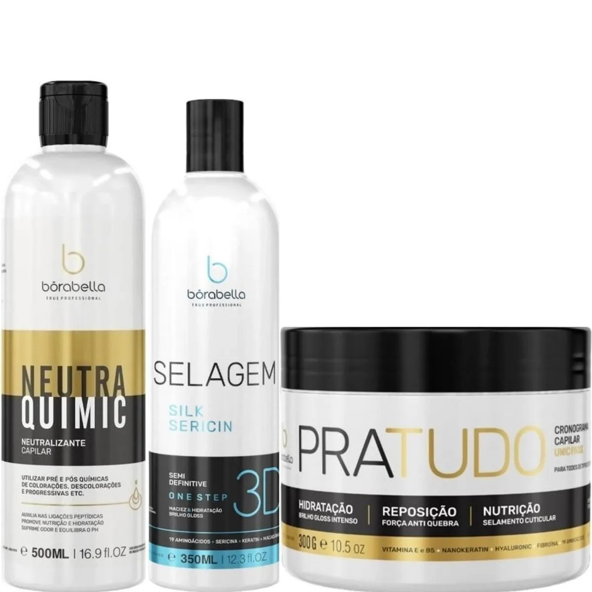 BORABELLA NEUTRAQUIMIC 500ML + SELAGEM 350ML + PRATUDO 300G