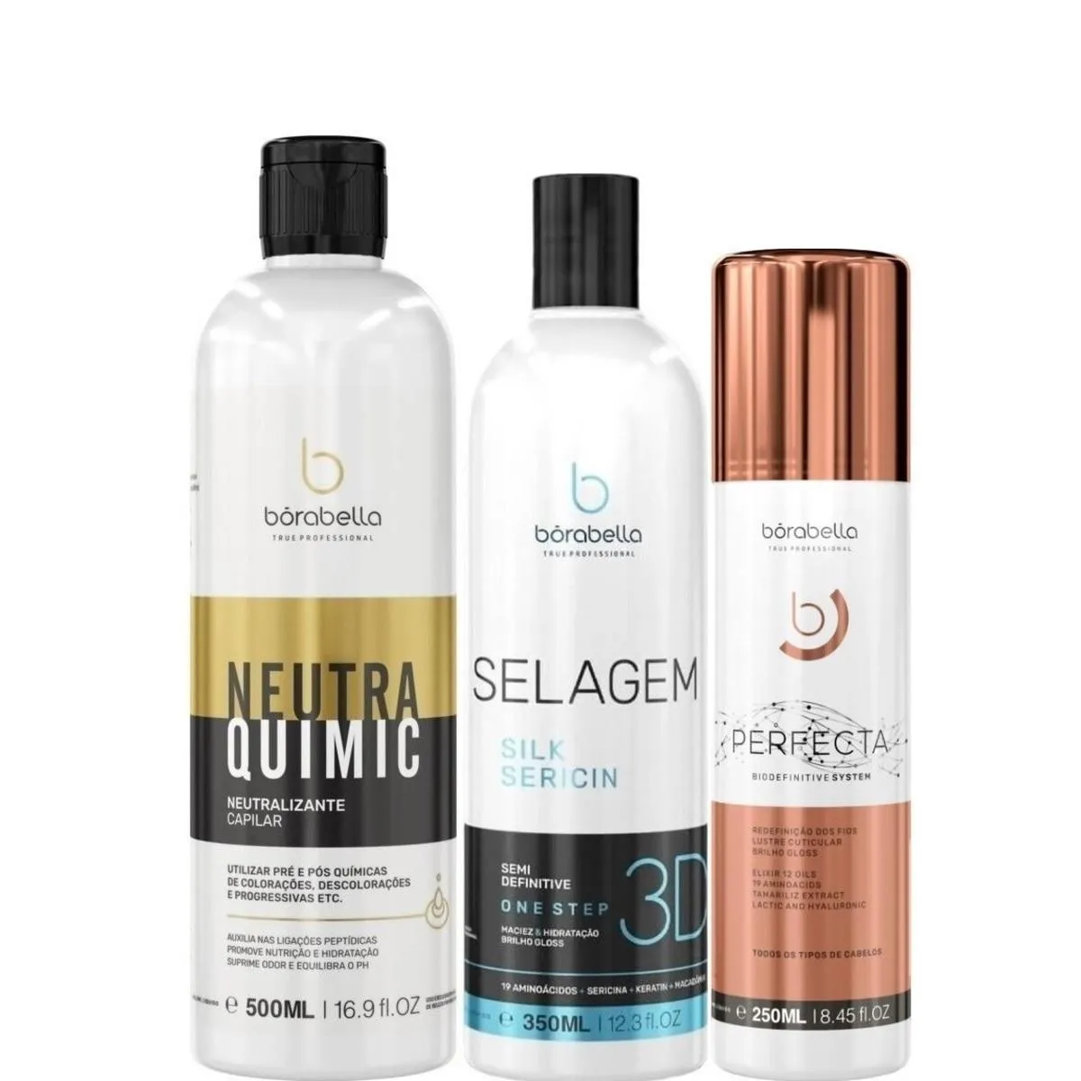 BORABELLA NEUTRAQUIMIC + SELAGEM 3D 350ML + PERFECTA 250ML