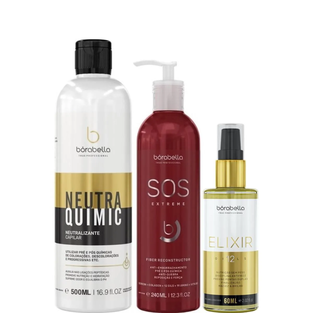 BORABELLA NEUTRAQUIMIC 500ML + SOS 240ML + ÓLEO ELIXIR 60ML