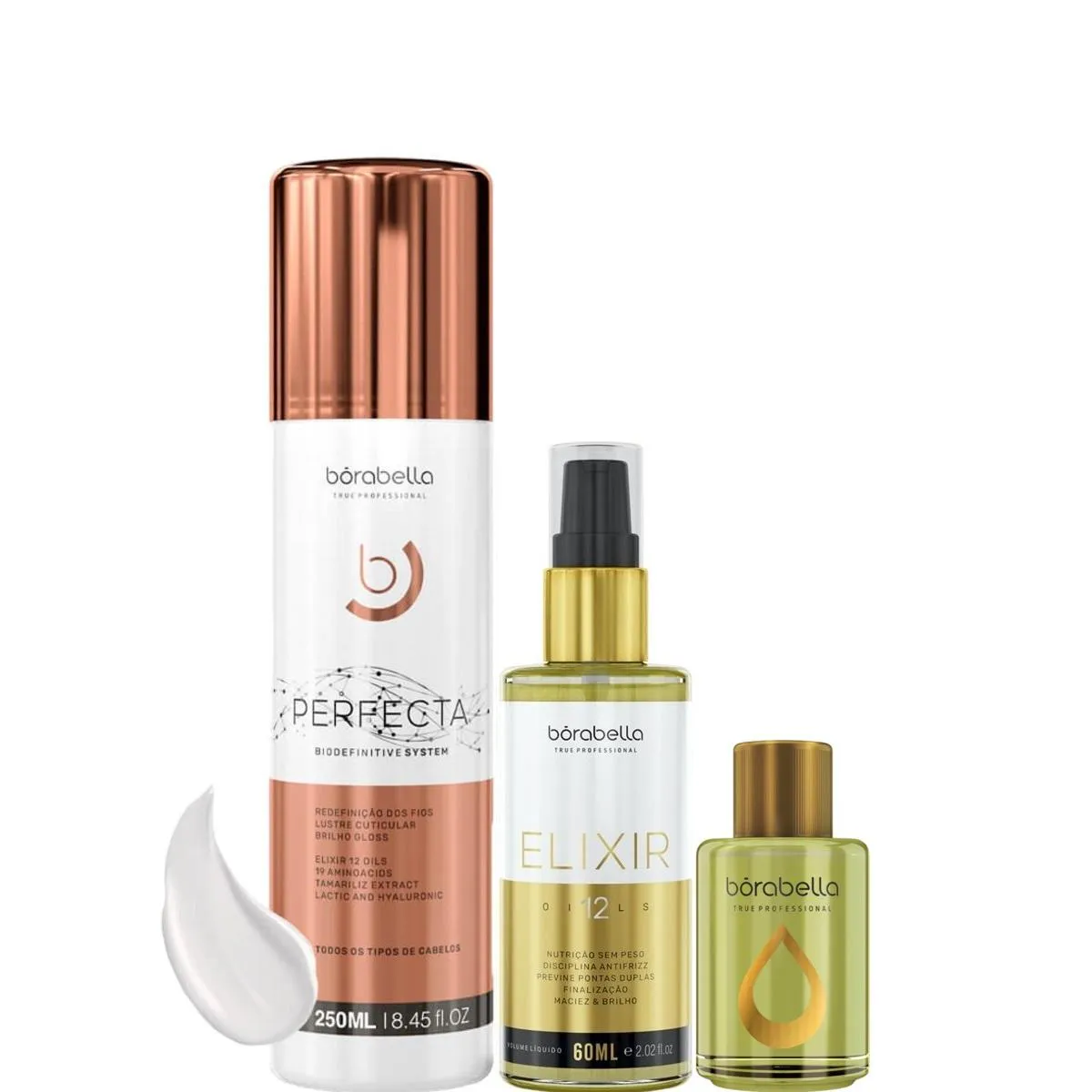 BORABELLA PERFECTA 250ML + ELIXIR 60ML + ÓLEO DE ARGAN 7ML