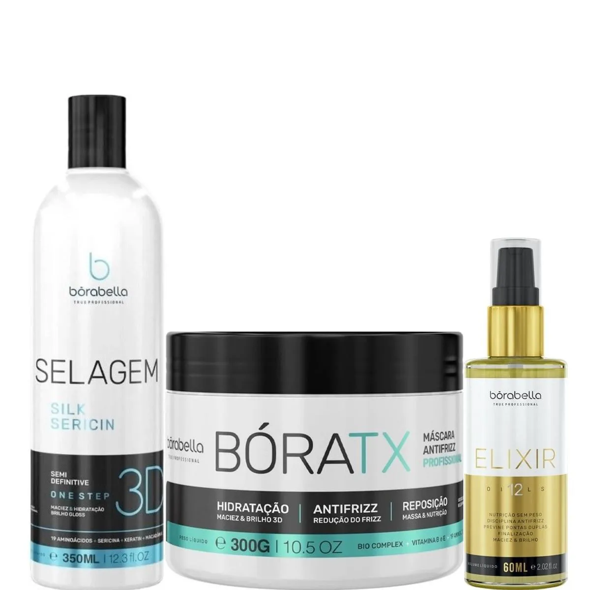 BORABELLA SELAGEM 350ML + MáSCARA BóRATX 300G + ELIXIR 60ML