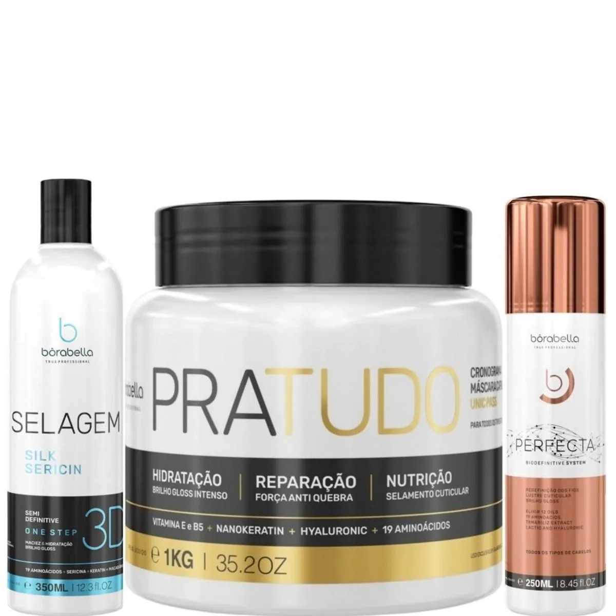 BORABELLA SELAGEM 3D 350ML + PRATUDO 1KG + PERFECTA 250ML