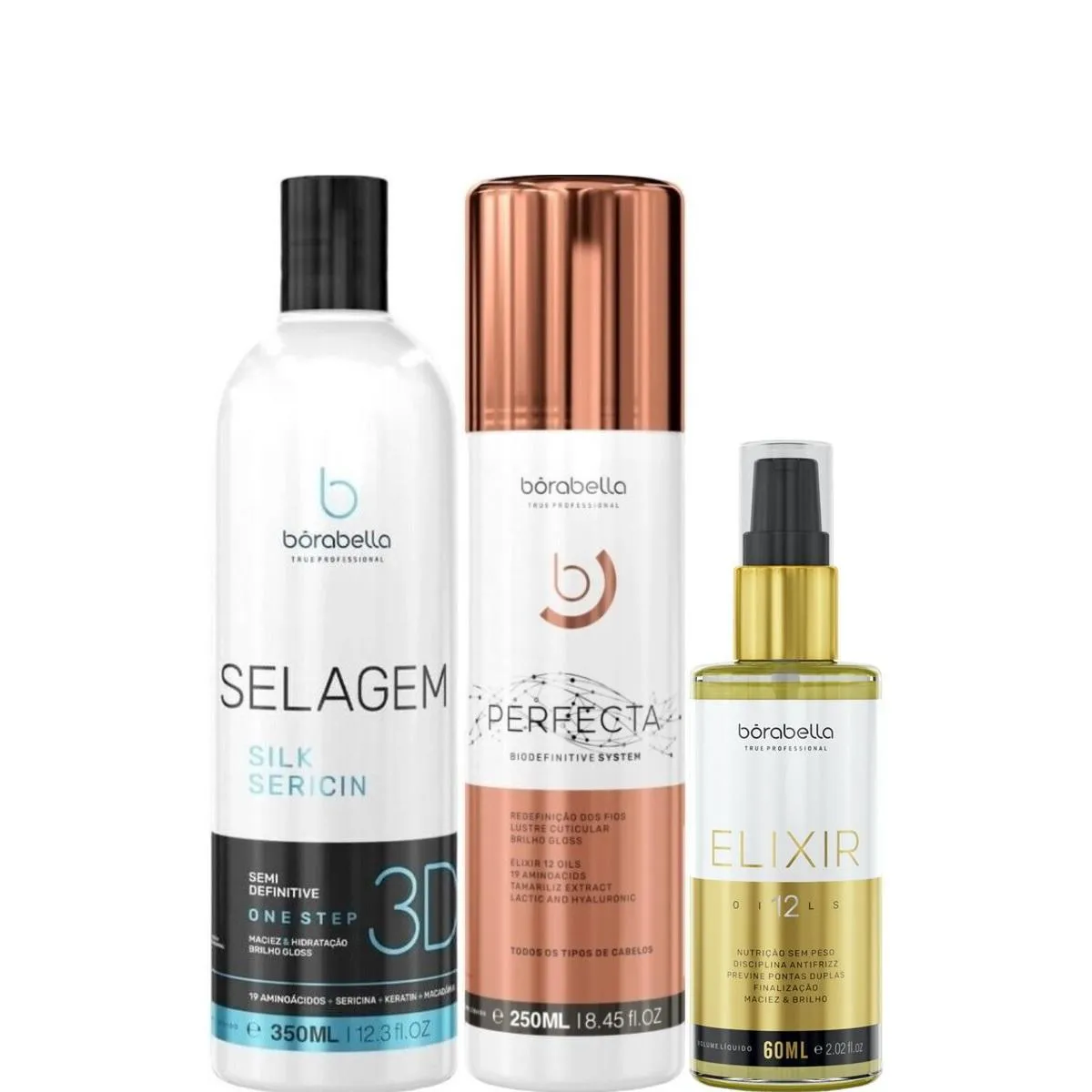 BORABELLA SELAGEM 3D 350ML + PERFECTA 250ML + ELIXIR 60ML