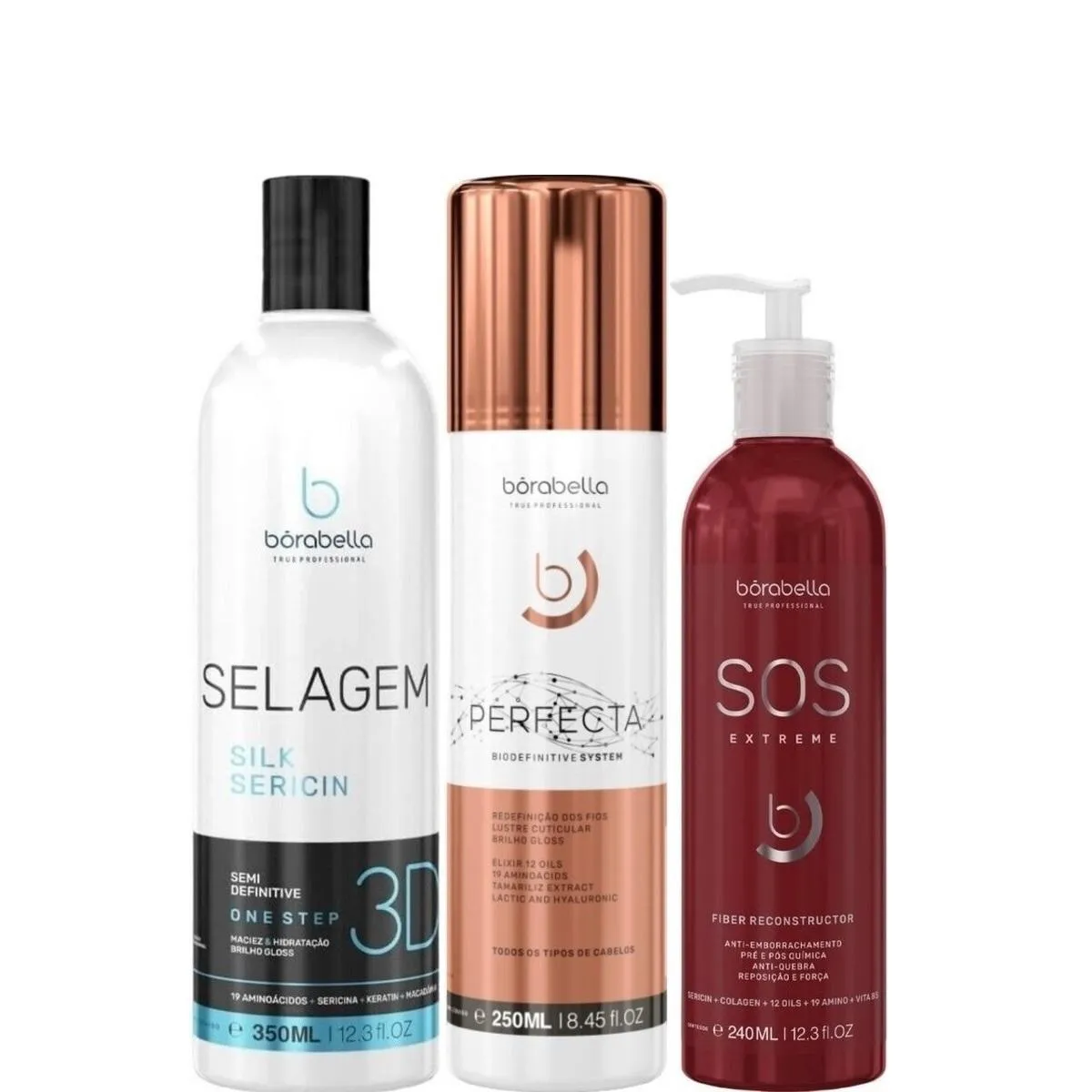 BORABELLA SELAGEM 3D 350ML + PERFECTA 250ML + SOS 240ML