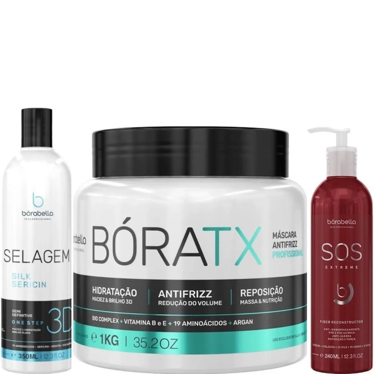 BORABELLA SELAGEM 3D 350ML + MáSCARA BóRATX 1KG + SOS 240ML