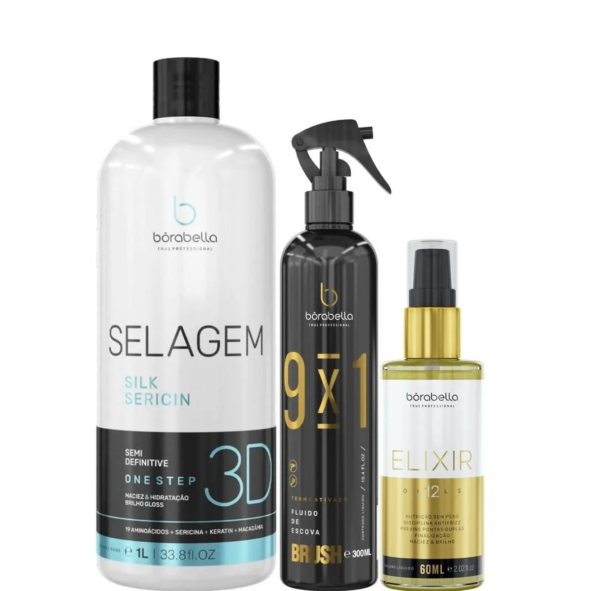 BORABELLA SELAGEM 3D 1 LITRO + FLUIDO 300ML + ELIXIR 60ML