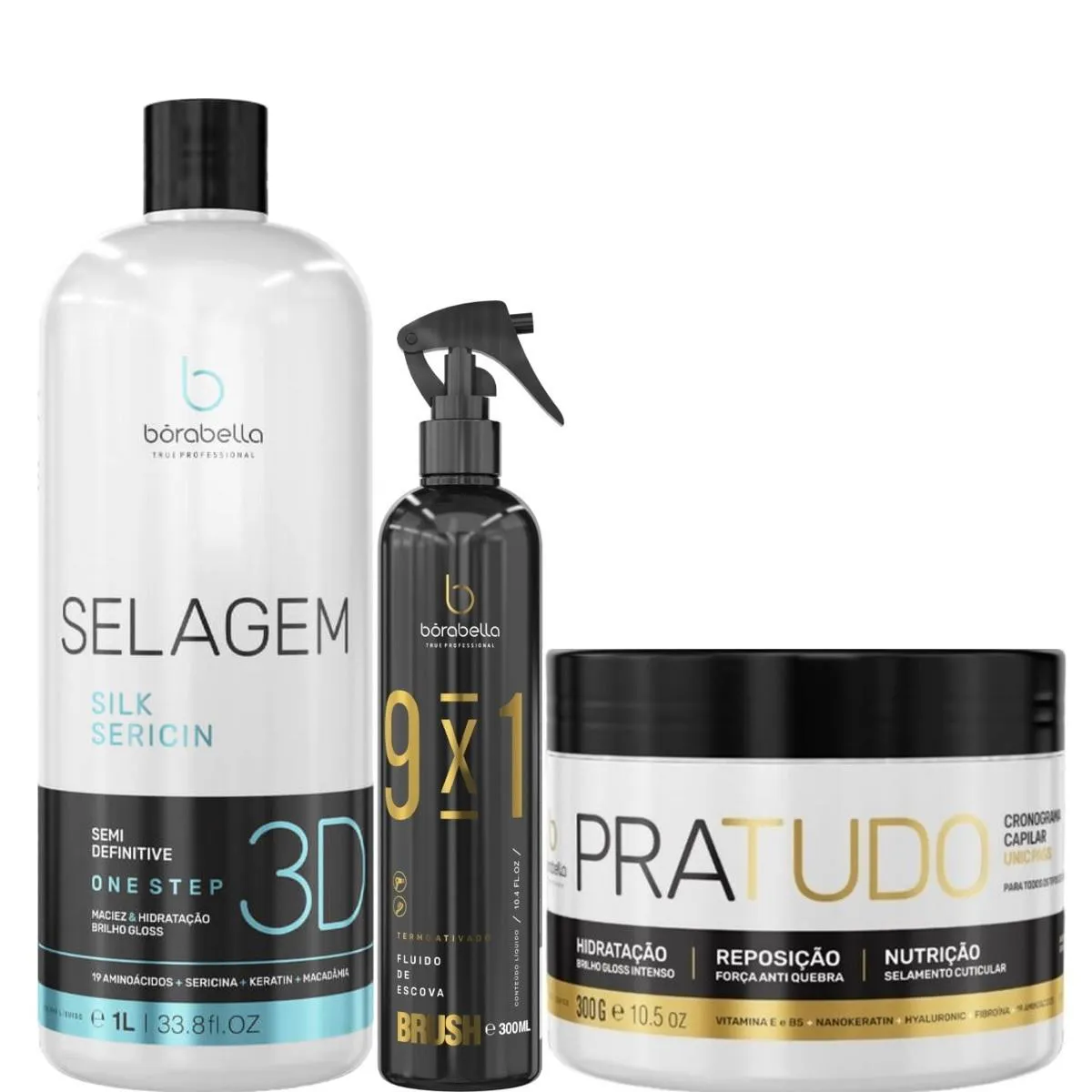 BORABELLA SELAGEM 3D 1 LITRO + FLUIDO 300ML + PRATUDO 300G