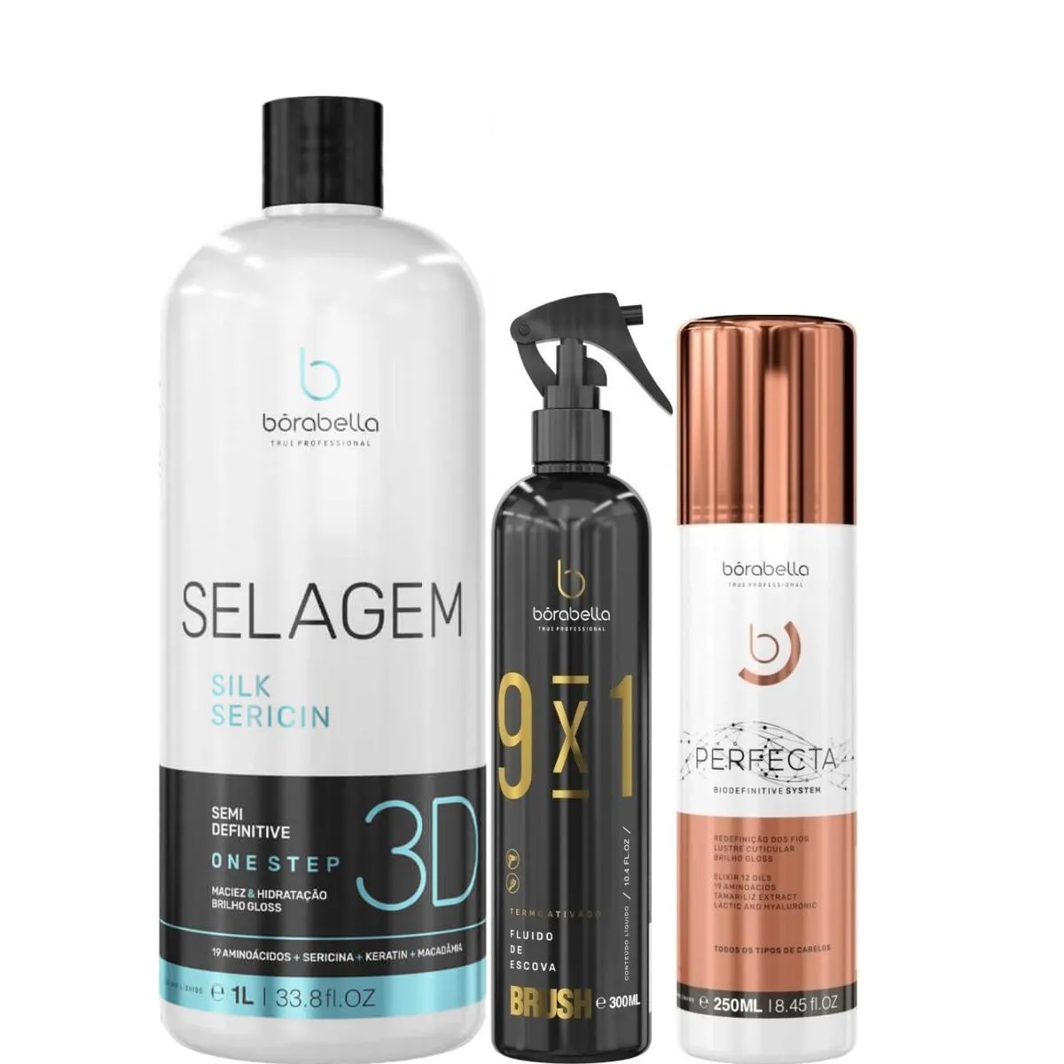 BORABELLA SELAGEM 3D 1 LITRO + FLUIDO 300ML + PERFECTA 250ML
