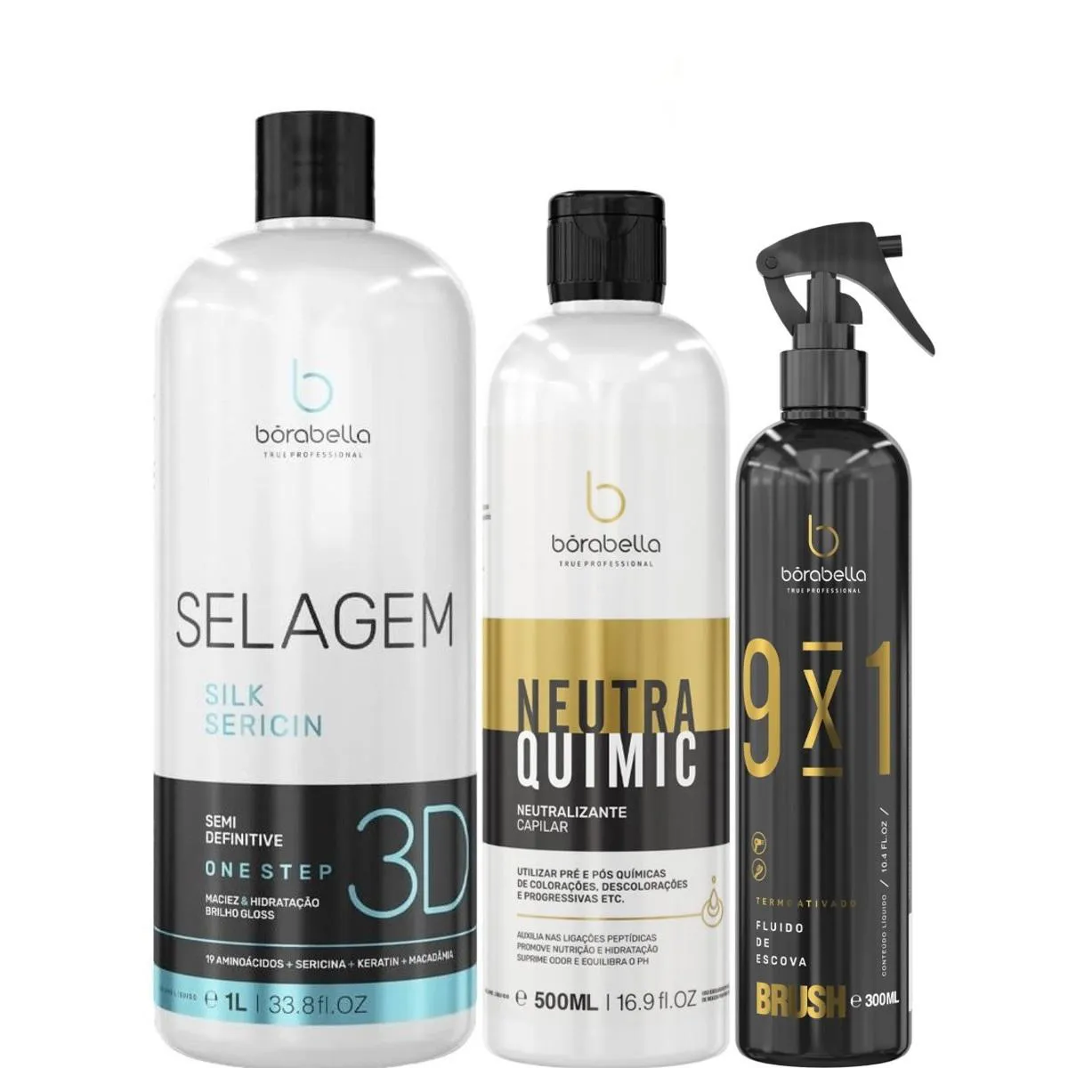 BORABELLA SELAGEM 1LITRO + NEUTRAQUIMIC 500ML + FLUIDO 300ML