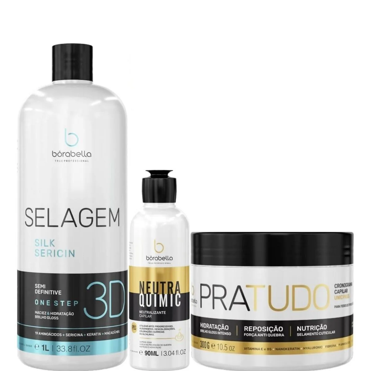 BORABELLA SELAGEM 1 LITRO + NEUTRAQUIMIC 90ML + PRATUDO 300G