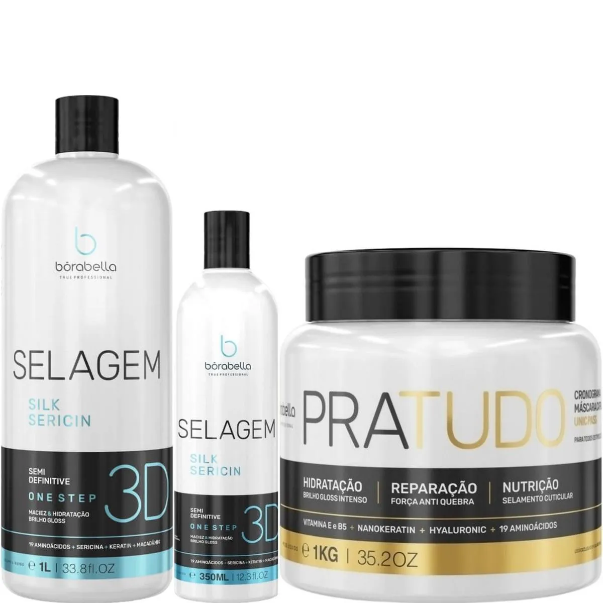 BORABELLA SELAGEM 3D 1 LITRO + SELAGEM 350ML + PRATUDO 1KG