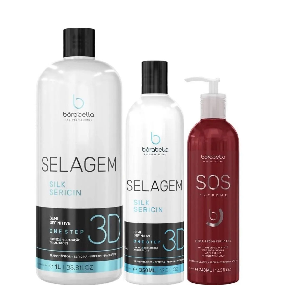 BORABELLA SELAGEM 3D 1 LITRO + SELAGEM 3D 350ML + SOS 240ML