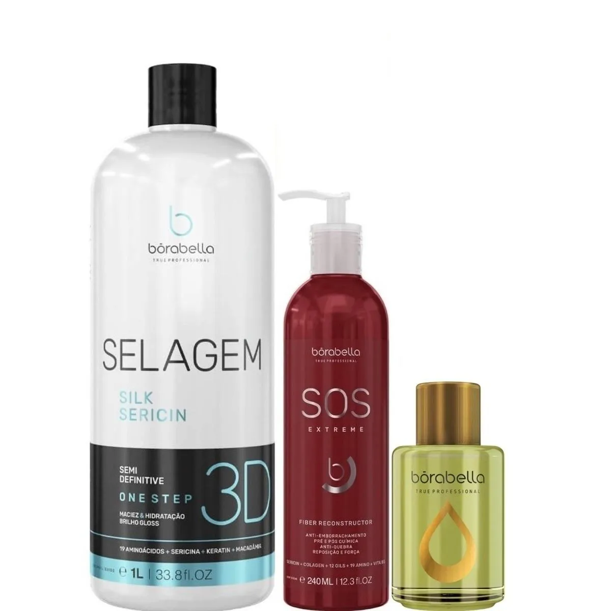 BORABELLA SELAGEM 3D 1L + SOS ANTIEMBORRACHAMENTO + ÓLEO 7ML