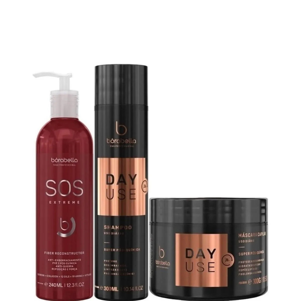 BORABELLA SOS RECONSTRUCTOR 240ML + KIT DAY USE 2X300G