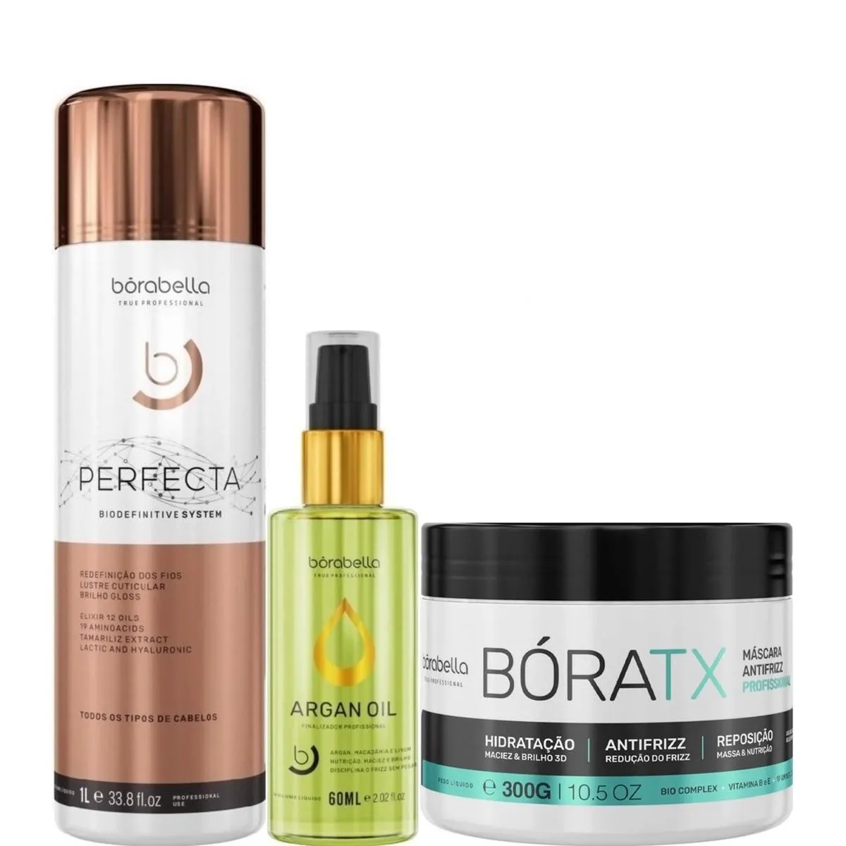 BORABELLA PERFECTA 1 LITRO + ÓLEO ARGAN 60ML + BóRATX 300G