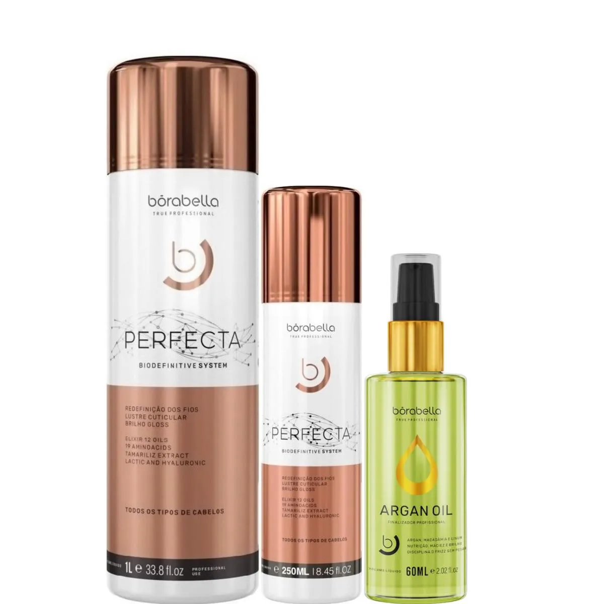 BORABELLA PERFECTA 1LITRO + PERFECTA 250ML + ÓLEO ARGAN 60ML