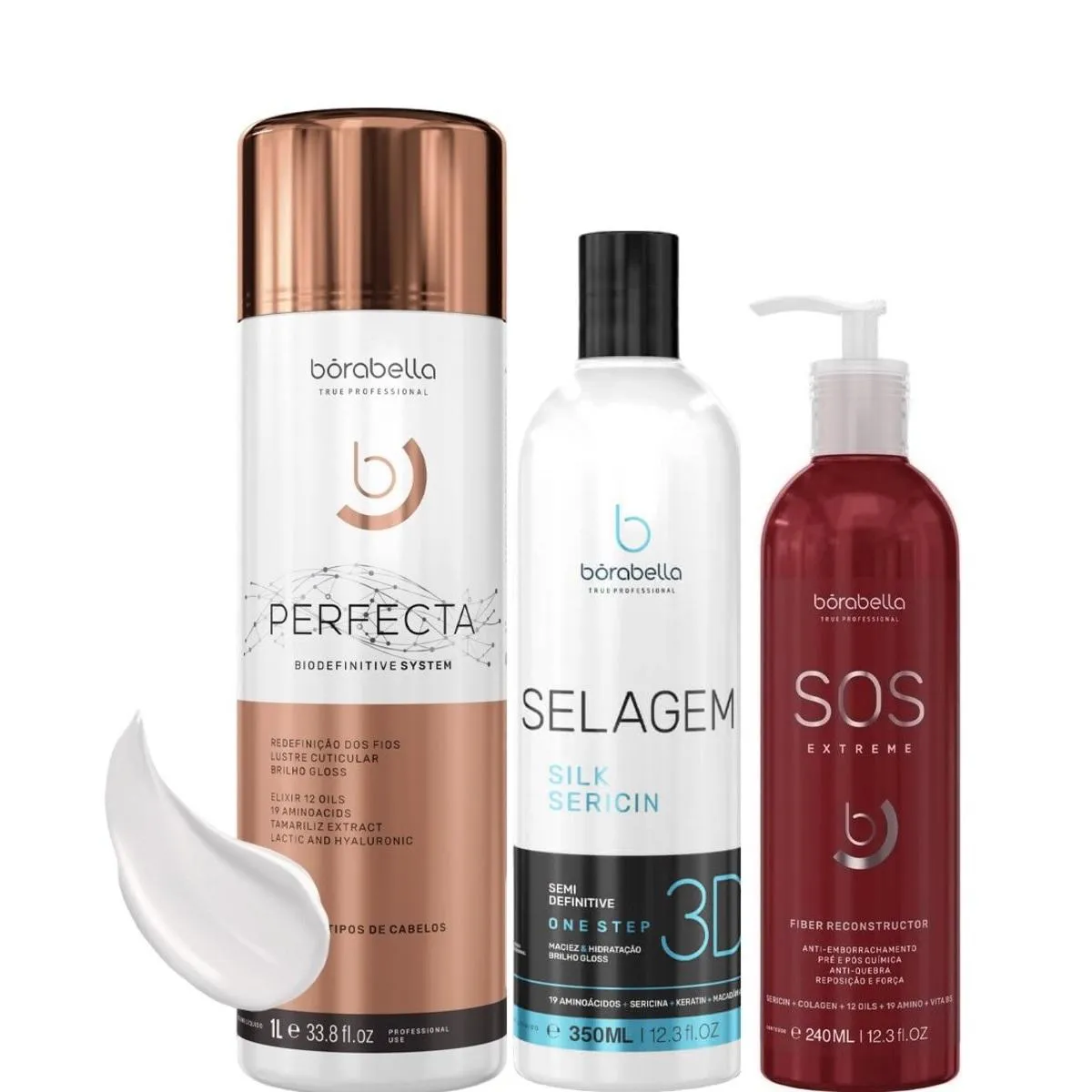 BORABELLA PERFECTA 1 LITRO + SELAGEM 3D 350ML + SOS 240ML