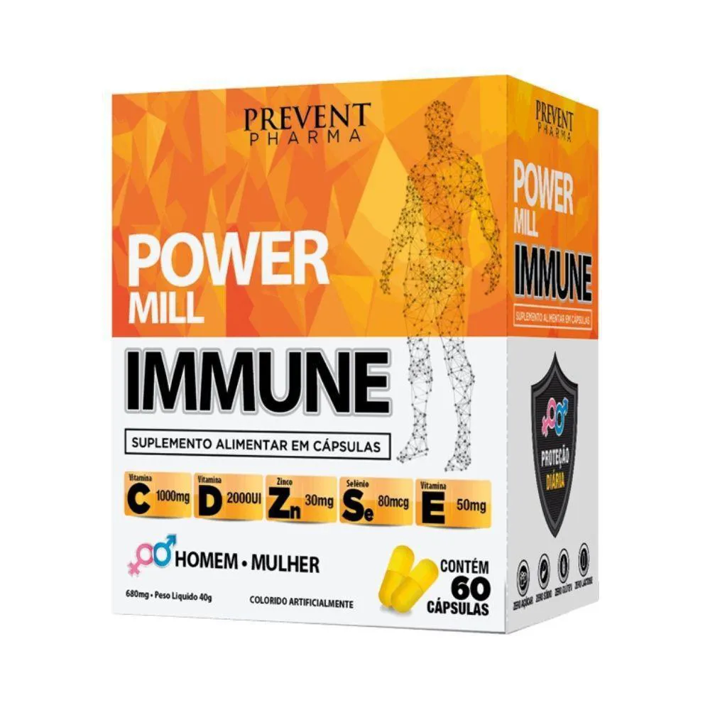 POWER MILL IMMUNE - SUPLEMENTO IMUNIDADE - 60 CáPSULAS