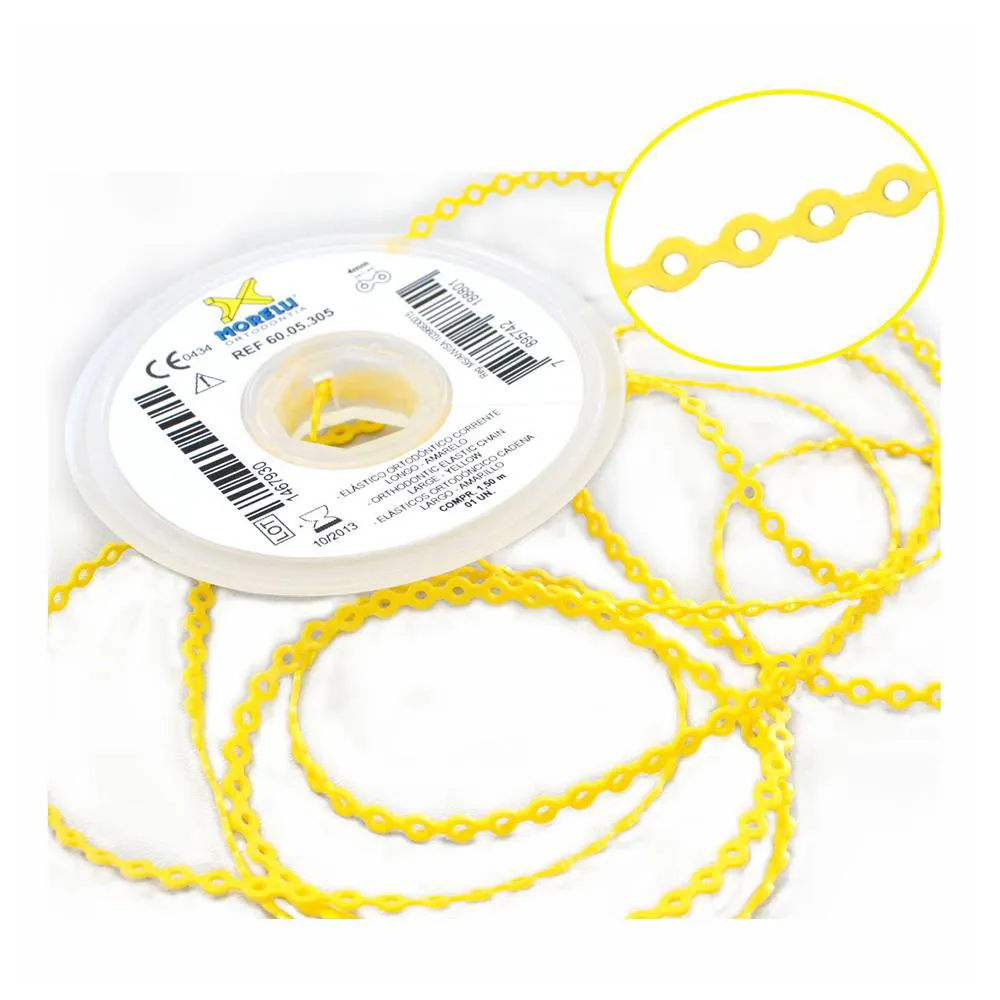ELáSTICO ORTODôNTICO CORRENTE LONGO 1,5 METROS MORELLI Amarelo