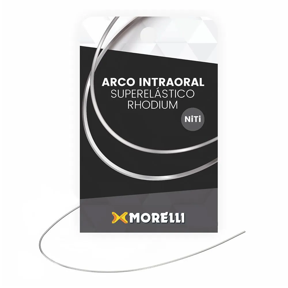 ARCO INTRAORAL RHODIUM SUPERELáSTICO MéDIO NITI RED MORELLI  040mm  016 Polegadas