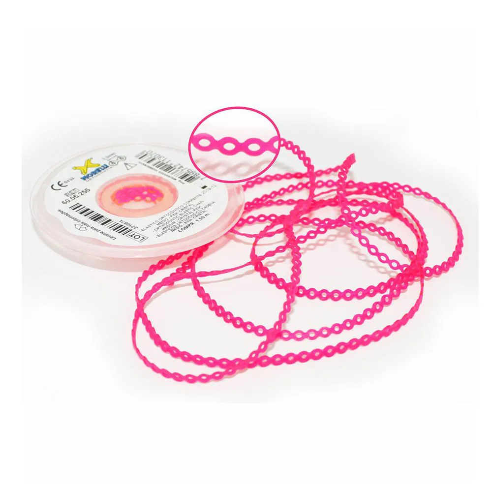 ELáSTICO ORTODôNTICO CORRENTE MéDIO 1,5 METROS MORELLI Pink Cristal