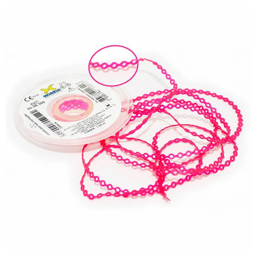 ELáSTICO ORTODôNTICO CORRENTE LONGO 1,5 METROS MORELLI Pink Cristal