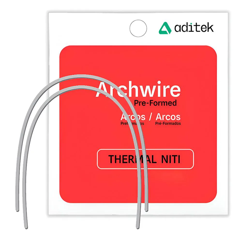 ARCO DE NITI TERMOATIVADO SUPERIOR RETANGULAR ADITEK 019 X 025 Polegadas