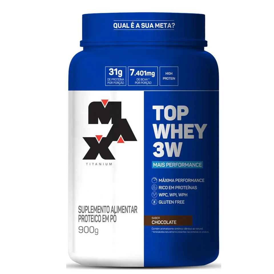 TOP WHEY 3W + PERFORMANCE 900G - MAX TITANIUM : CHOCOLATE