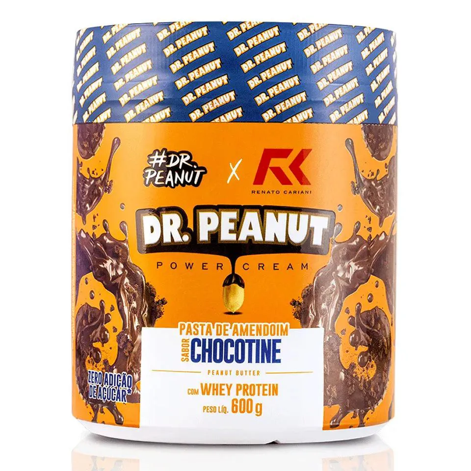 Pasta de Amendoim Pro 600g com Whey Protein - Dr Peanut - Sabor Chocotine