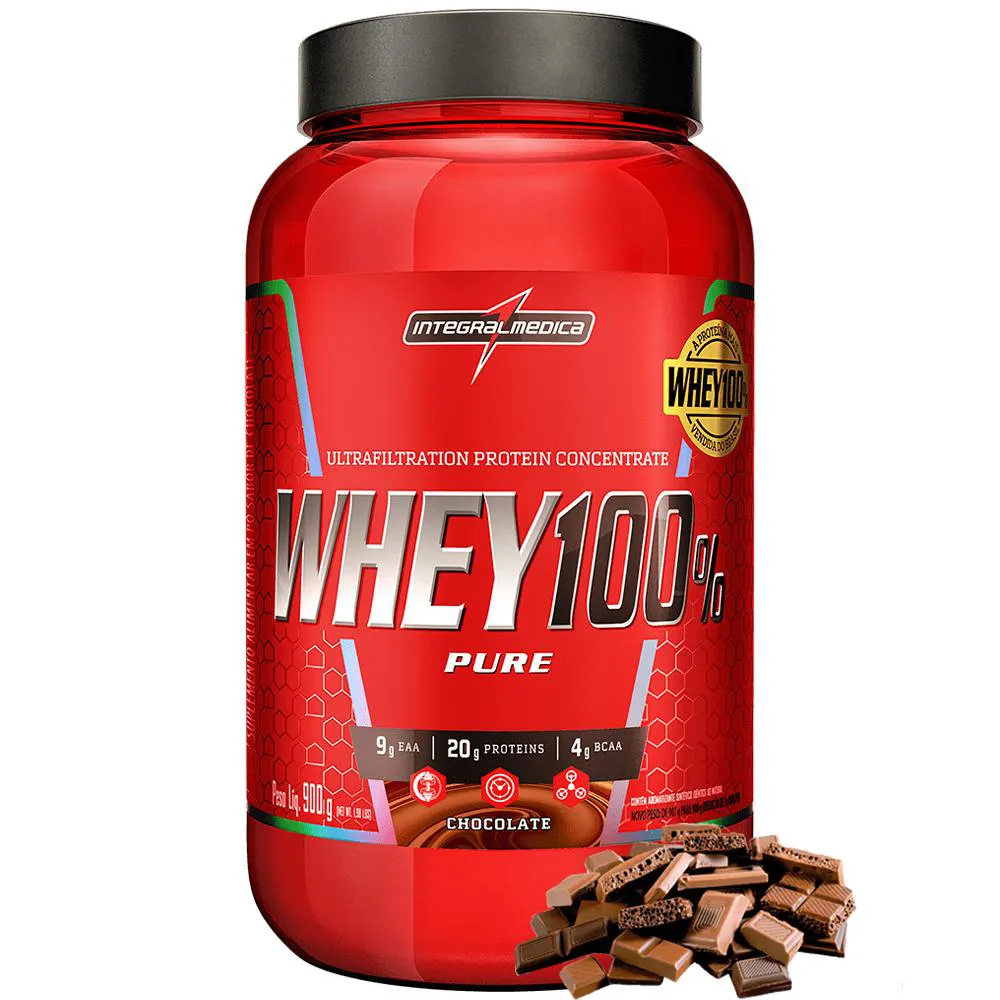 WHEY 100%PURE 900G POTE INTEGRALMEDICA CHOCOLATE