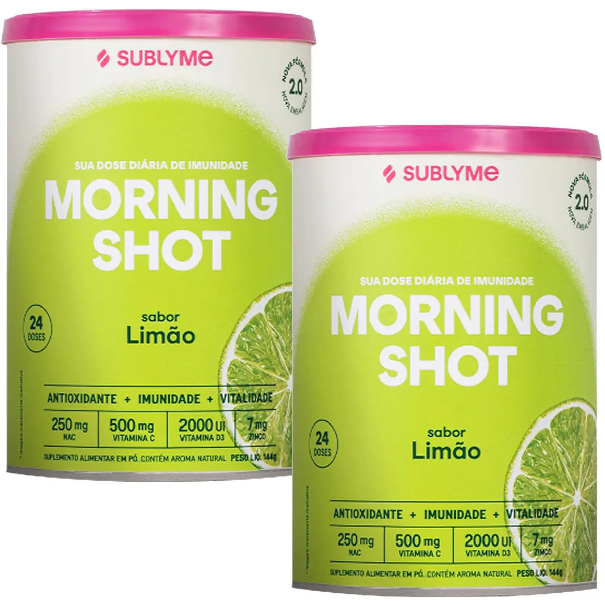 KIT 2X MORNING SHOT SUBLYME 144G LIMãO