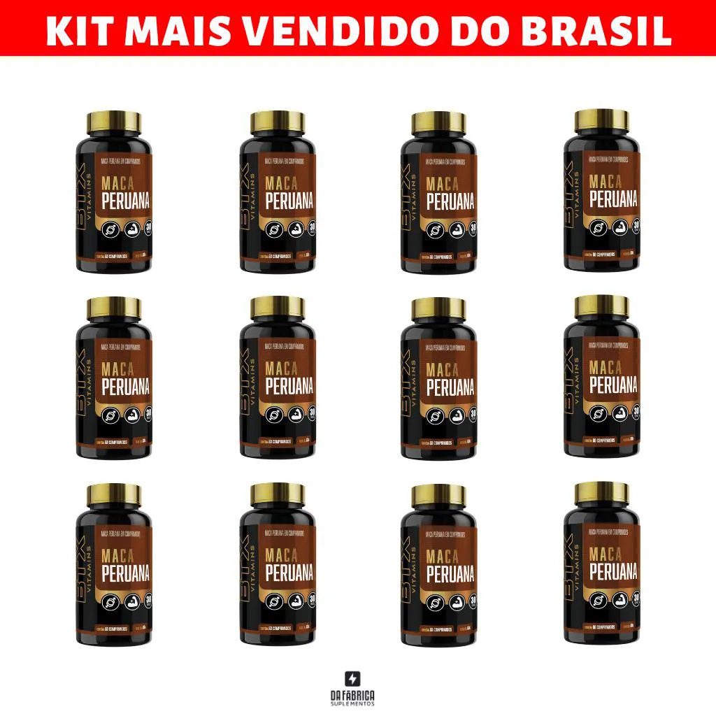 KIT 12X MACA PERUANA 60 CAPS - 1500MG  - BTX