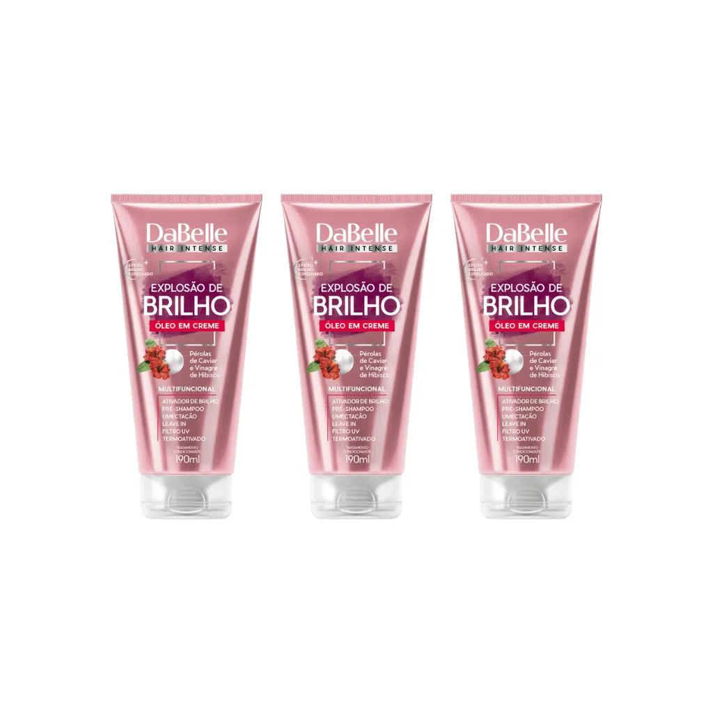 OLEO CAPILAR CREME DABELLE 190ML EXPLOSãO DE BRILH-KIT C/3UN