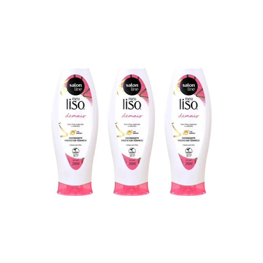 DEFRIZANTE SALON LINE MEU LISO DEMAIS 200ML - KIT C/ 3UN