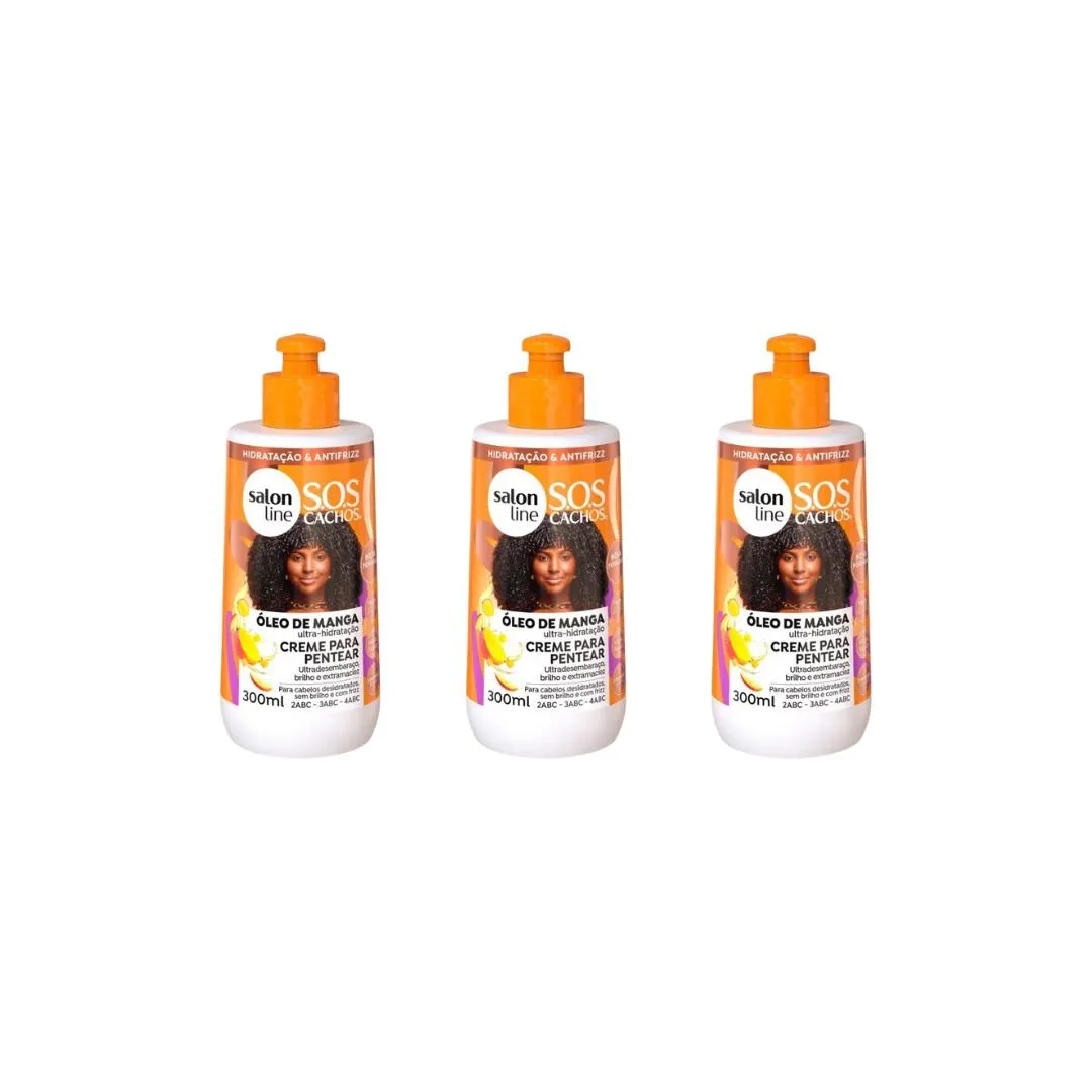 CREME PARA PENTEAR SALON LINE 300ML SOS OLEO MANGA TRAD- 3UN