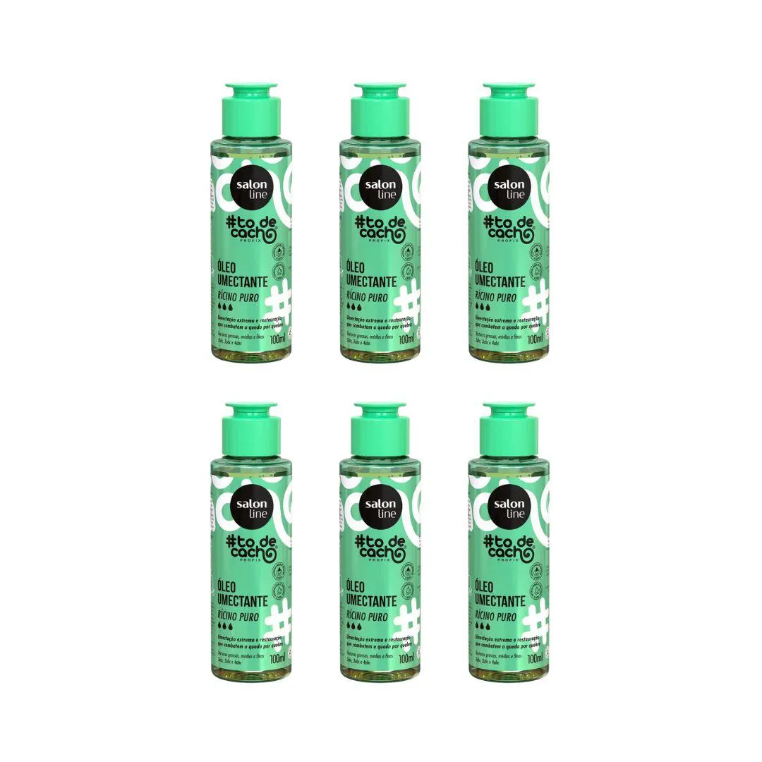 OLEO CAPILAR SALON LINE RICINO PURO UAUU 100ML - KIT C/ 6UN