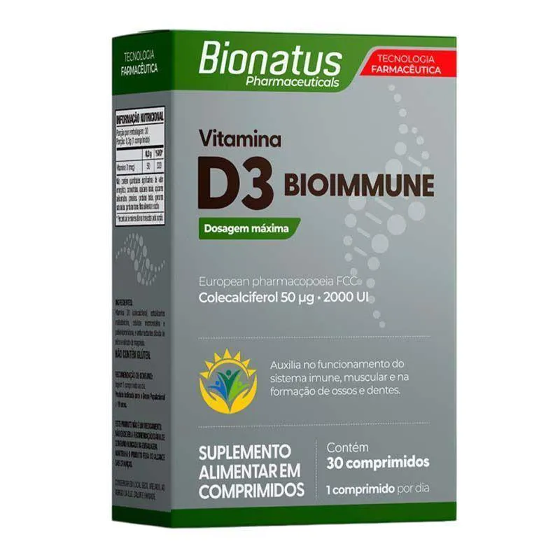 VITAMINA D3 BIOIMMUNE BIONATUS 30 COMPRIMIDOS