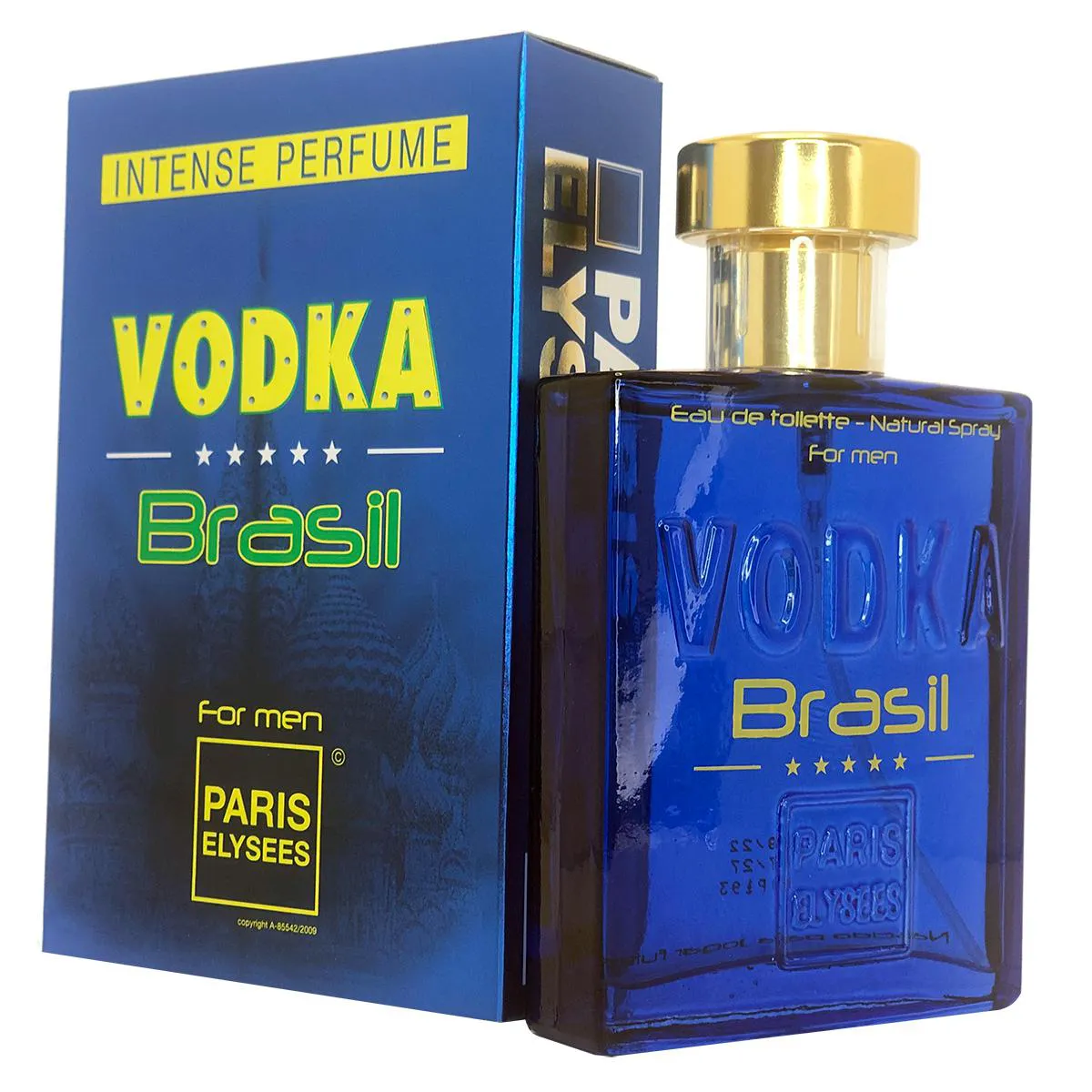 PERFUME VODKA BRASIL AZUL MASCULINO EAU DE TOILETTE 100 ML PARIS ELYSEES 100ml