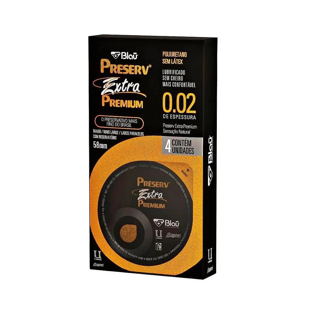 PRESERVATIVO PRESERV EXTRA PREMIUM 4 UNIDADES