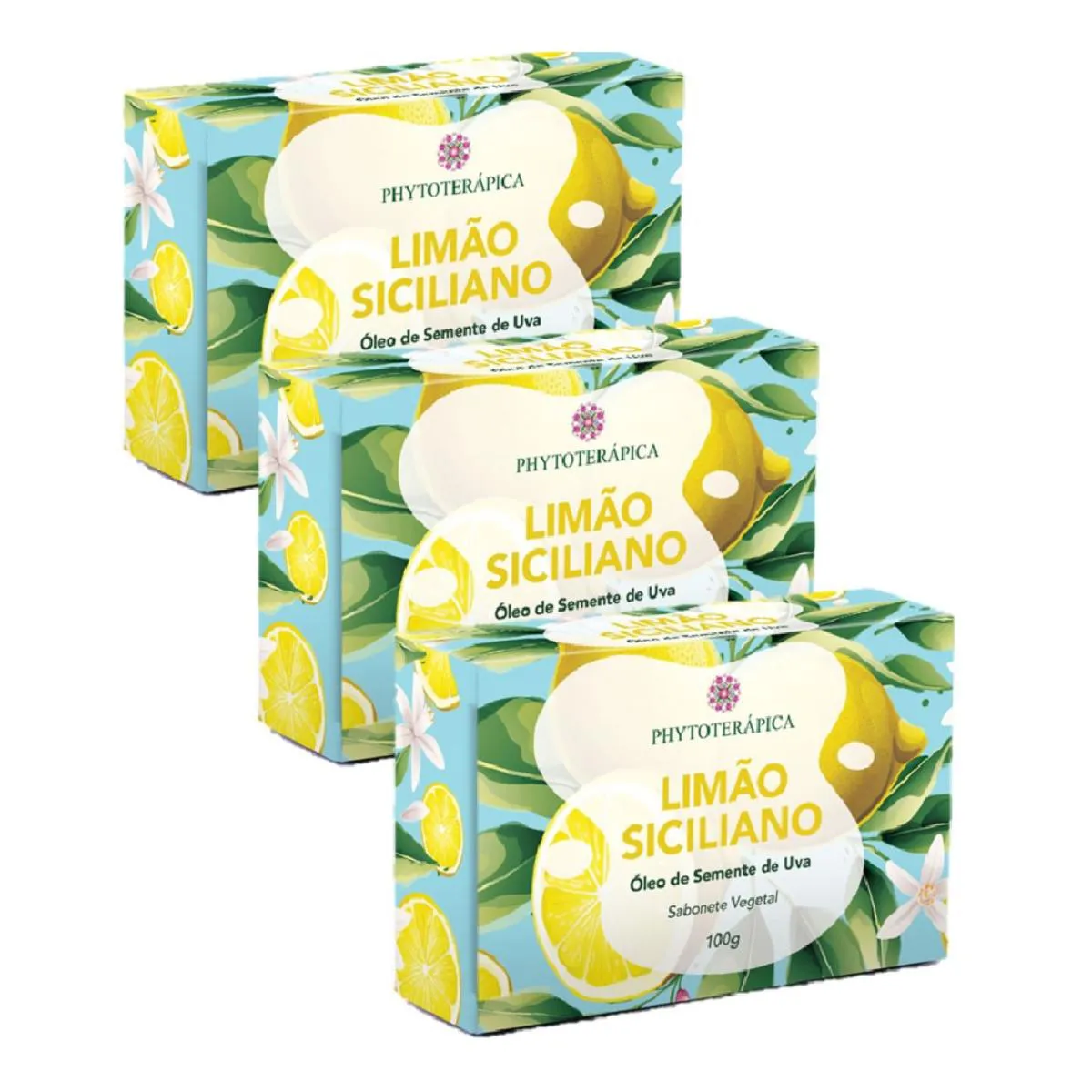 3X SABONETE LIMãO SICILIANO E SEMENTE DE UVA - PHYTOTERAPICA