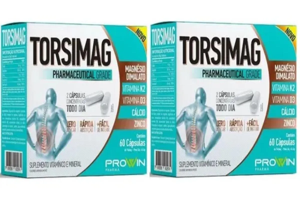 KIT 2 SUPLEMENTO ALIMENTAR TORSIMAG COM 60CPS - PROWIN